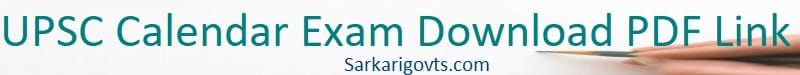 UPSC Calendar Exams 2025 Timetable Download PDF Direct Link UPSC Calendar